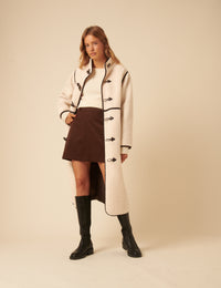 White Long Borg Duffle Coat
