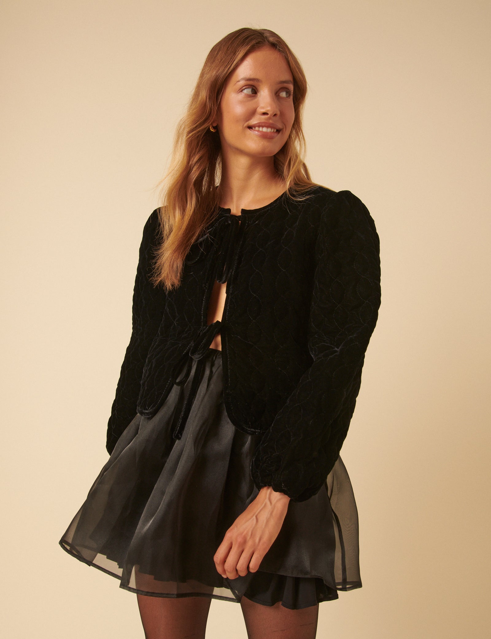 Black Velvet Quilted Jacket