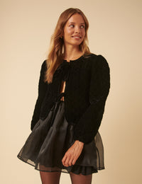 Black Velvet Quilted Jacket