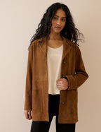 Brown Suede Blazer Jacket