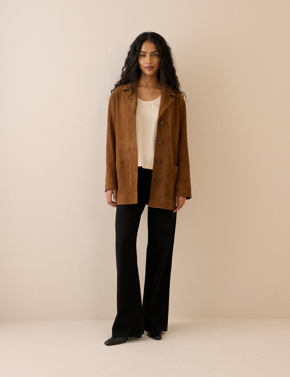 Brown Suede Blazer Jacket