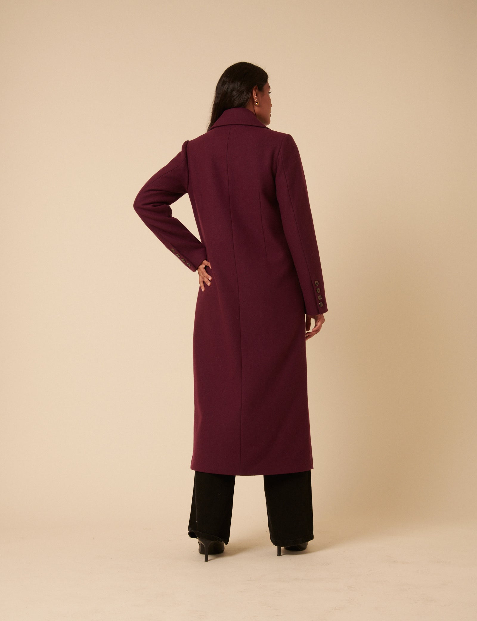 Plum Double Breasted Coat
