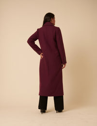 Plum Double Breasted Coat