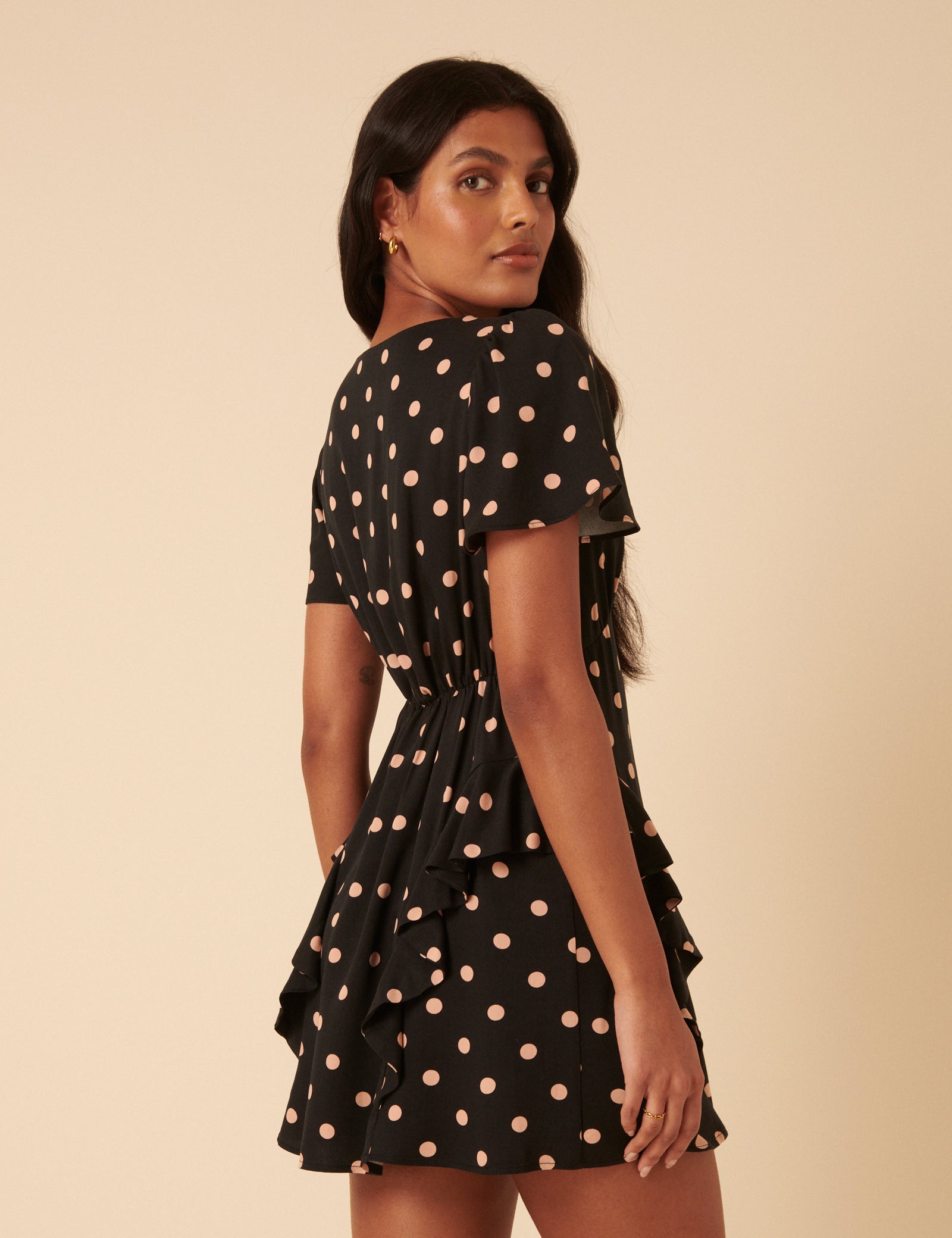 Petite Black Polka Dot Lyndsey Mini Dress Petite Black Polka Dot Lyndsey Mini Dress