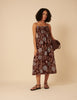 Brown Paisley Print Tamara Midi Dress