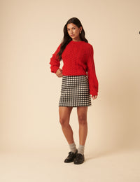 Black Gingham Mini Skirt