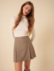 Brown Heritage Check Pleated Mini Skirt