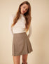Brown Heritage Check Pleated Mini Skirt