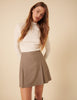 Brown Heritage Check Pleated Mini Skirt