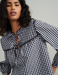 Black Gingham Collar Detail Bridy Blouse