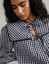 Black Gingham Collar Detail Bridy Blouse