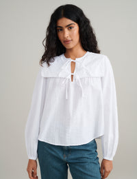 White Collar Detail Bridy Blouse