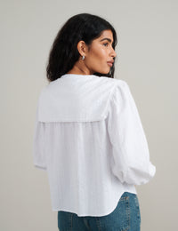 White Collar Detail Bridy Blouse