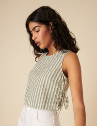 Green Striped Swing Top