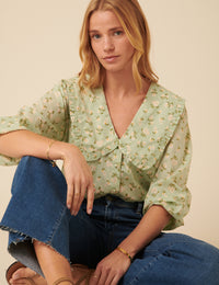 Green Floral Emmie Blouse