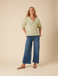 Green Floral Emmie Blouse