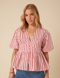 Pink And Red Striped Starlight Top