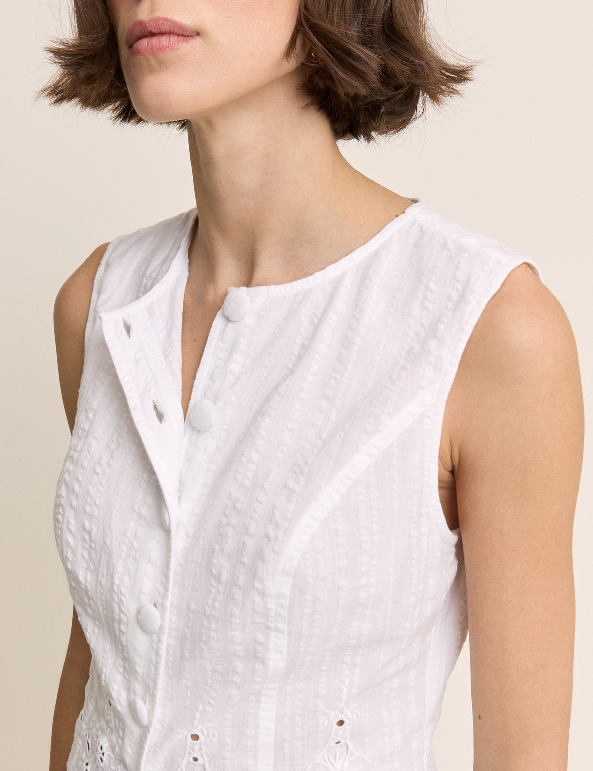 White Broderie Anglaise Top