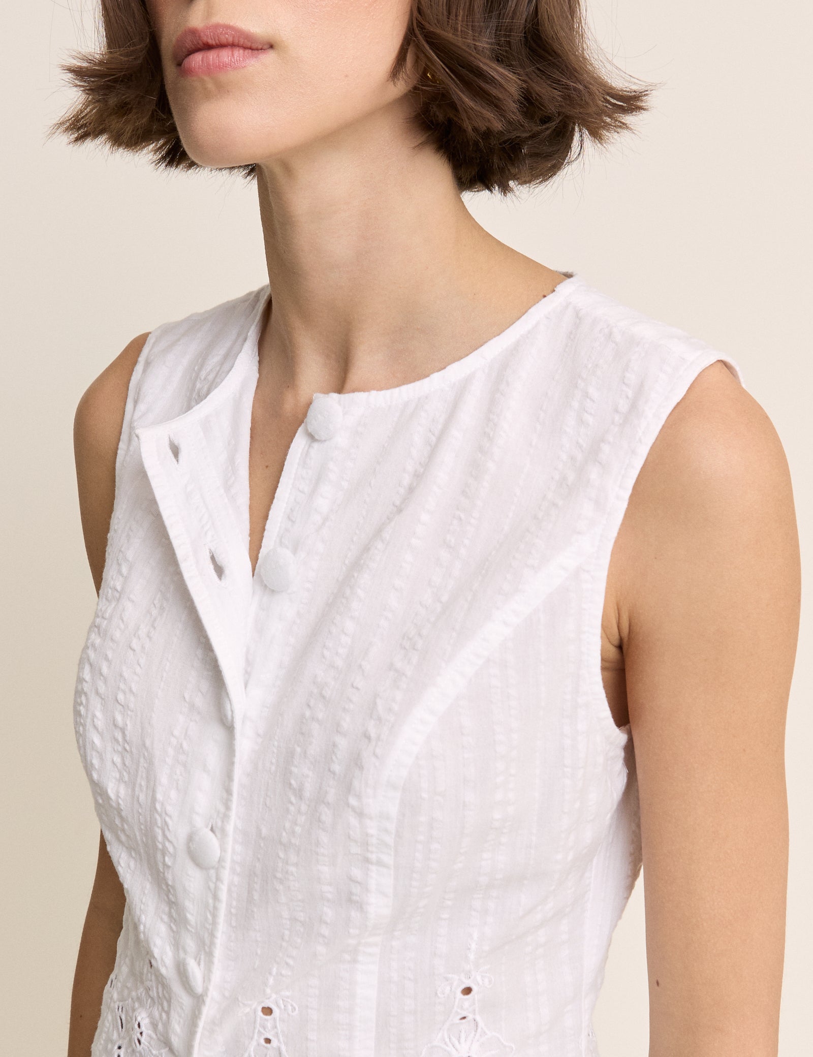 White Broderie Anglaise Top