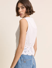 White Broderie Anglaise Top
