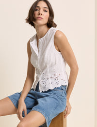 White Broderie Anglaise Top