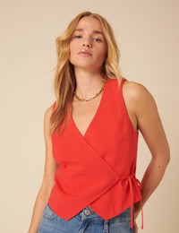 Red Wrap Waistcoat