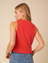 Red Wrap Waistcoat
