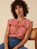 Red Gingham Sleeveless Bridy Blouse