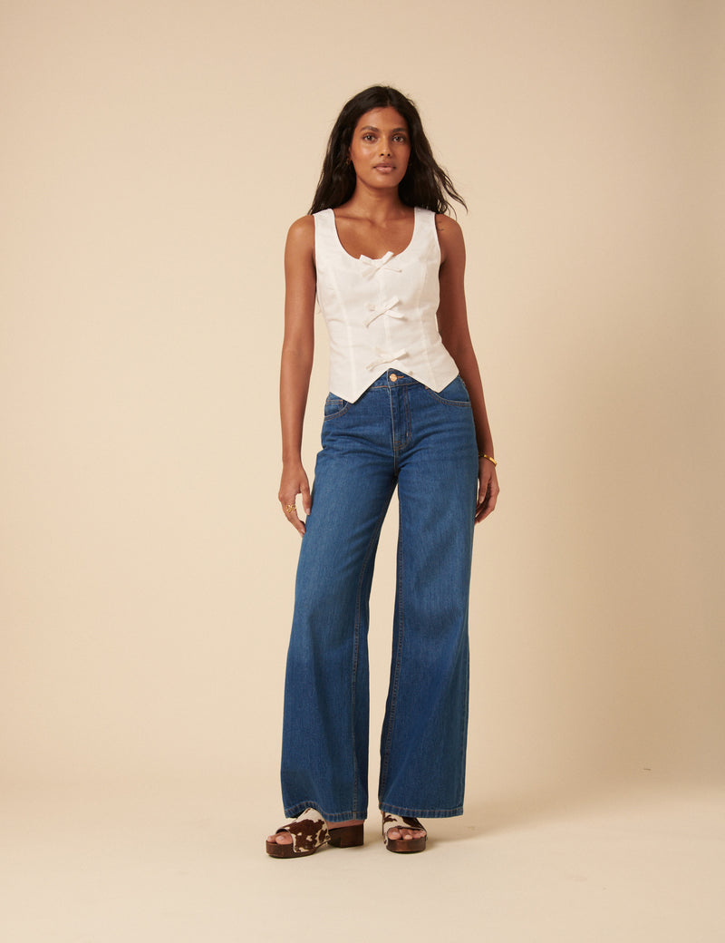 White Bow Front Waistcoat
