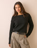 Black Boat Neck Knitted Jumper
