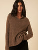 Brown Sailor Collar Relaxed Jumper
