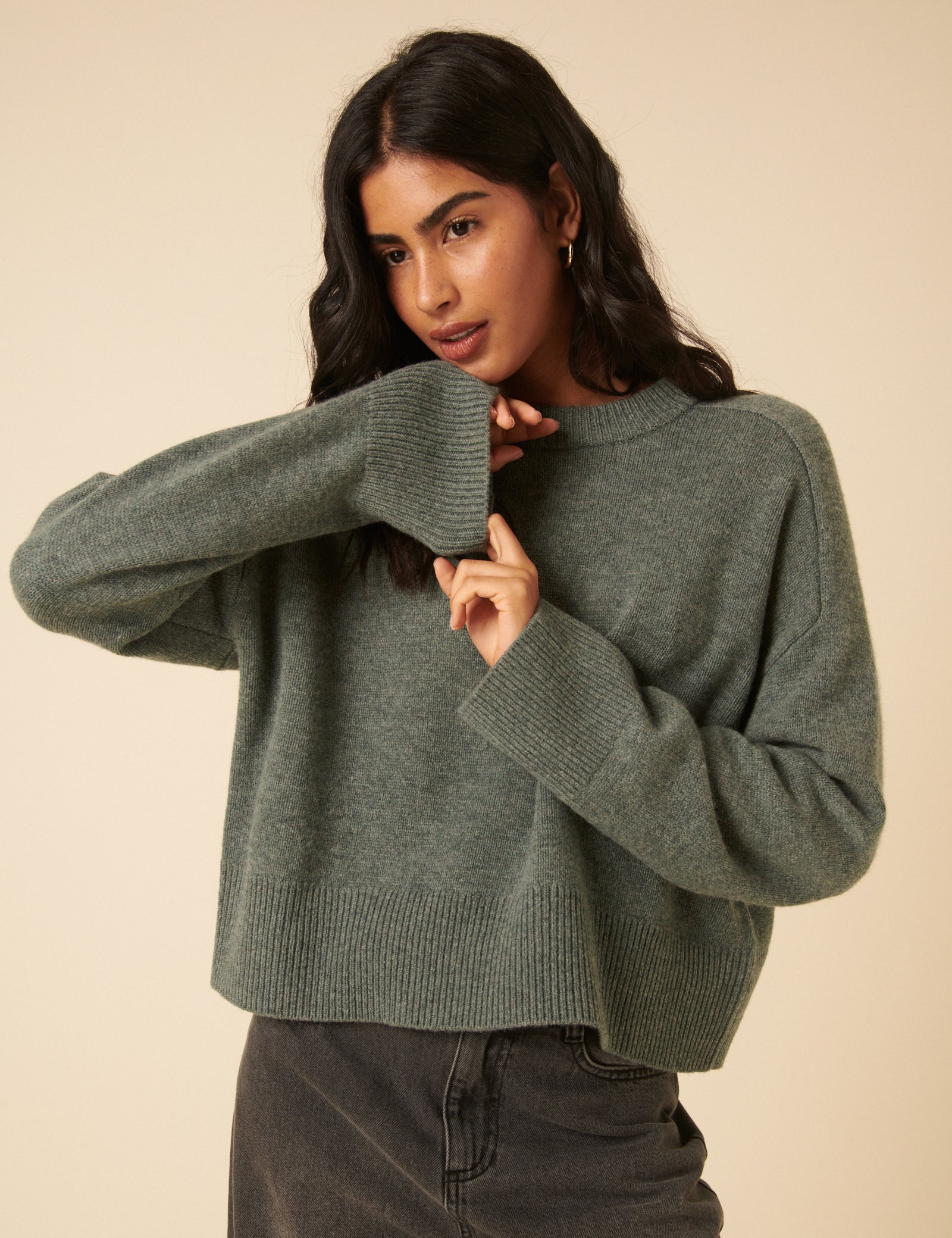 Green Wool Crew Neck Jumper