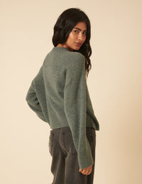 Green Wool Crew Neck Jumper