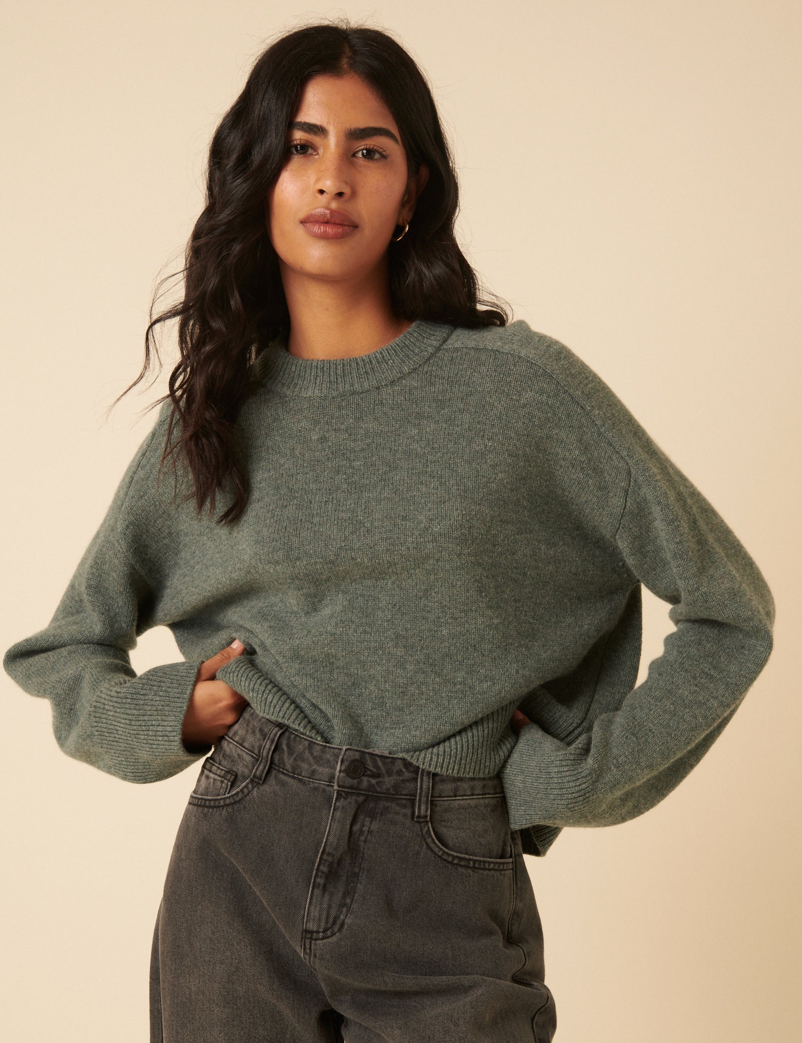 Green Wool Crew Neck Jumper