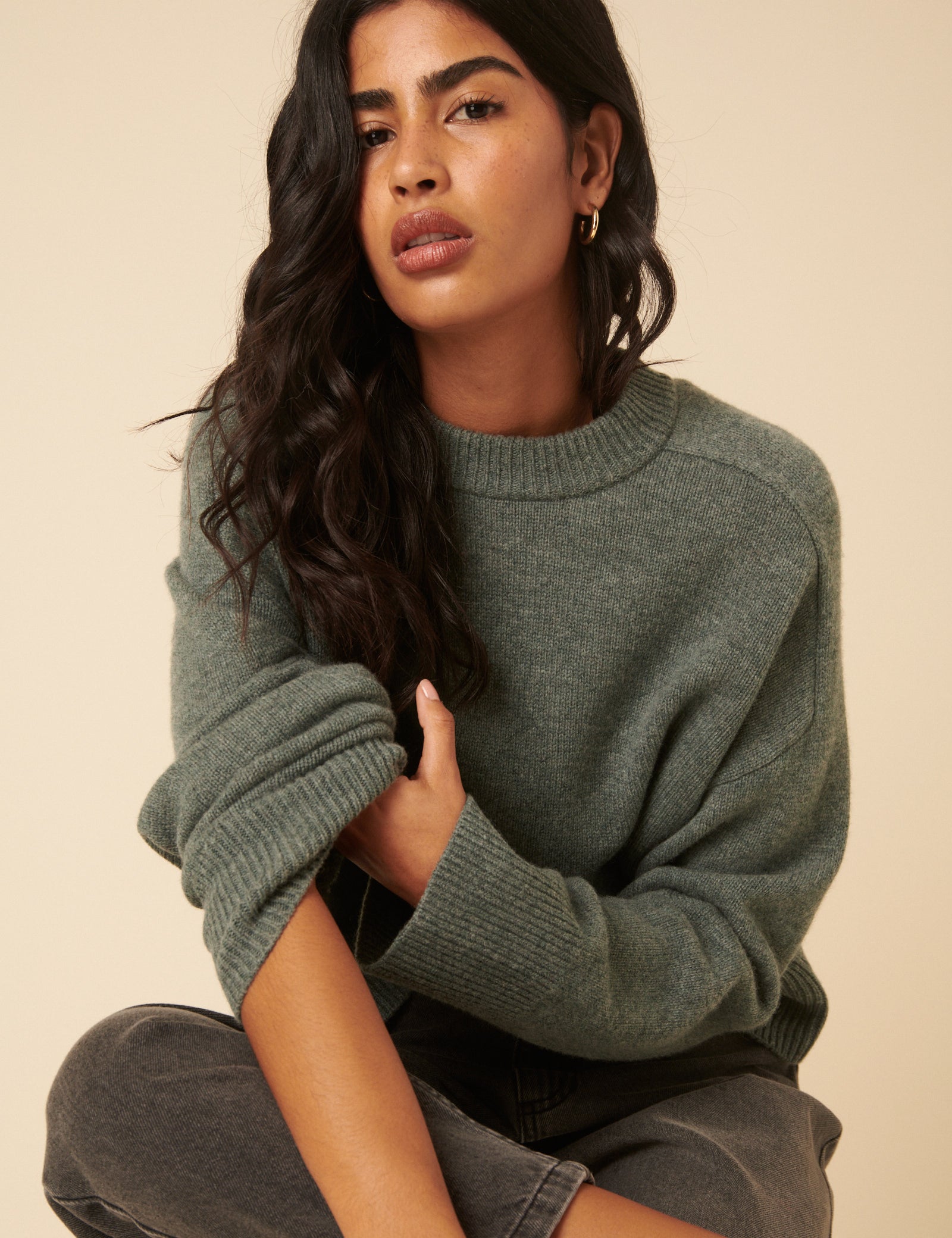 Green Wool Crew Neck Jumper