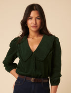 Green Long Sleeve Emmie Cord Blouse