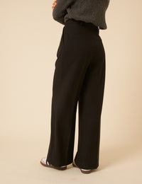 Dark Grey Wide Leg Tailored Trousers