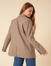 Beige Heritage Check Blazer