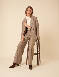 Brown Heritage Check Tailored Trousers