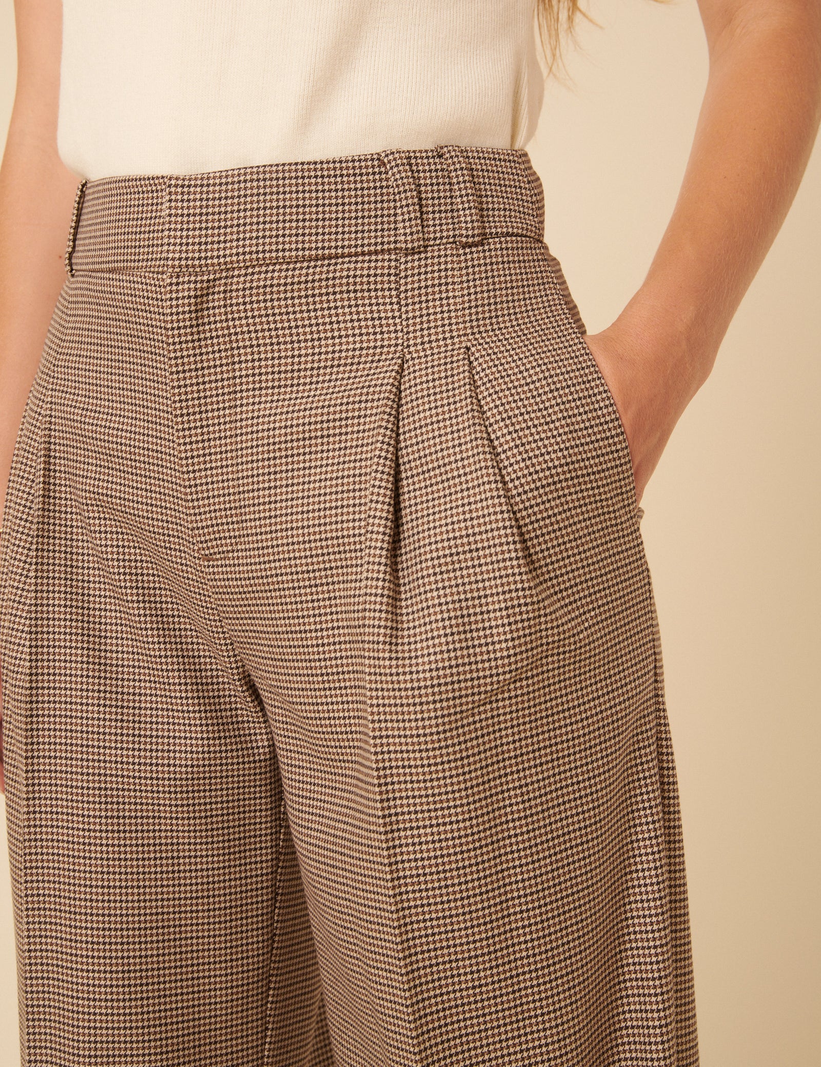 Brown Heritage Check Tailored Trousers