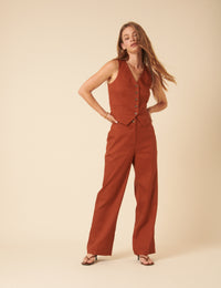 Burnt Orange Tailored Waistcoat