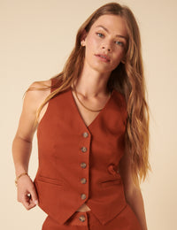 Burnt Orange Tailored Waistcoat