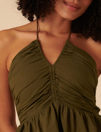 Khaki Halterneck Top