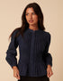 Dark Denim Pintuck Denim Blouse