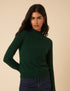 Forest Green Cashmere Funnel Neck Jumper