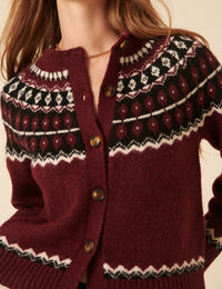 Burgundy Fair Isle Jumper