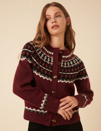 Burgundy Fair Isle Jumper