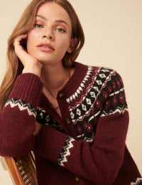 Burgundy Fair Isle Jumper