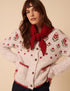 Light Grey Floral Collared Cardigan