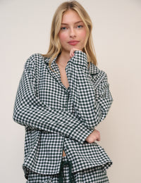 Forest Green Check Pyjama Top